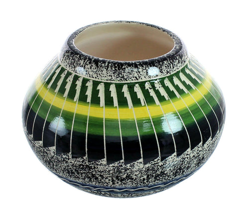 Native American Pottery Hand Crafted Navajo Pot By Agnes Woods JX127363